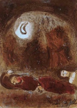 Marc Chagall Painting - Ruth at the feet of Boaz contemporary lithograph Marc Chagall